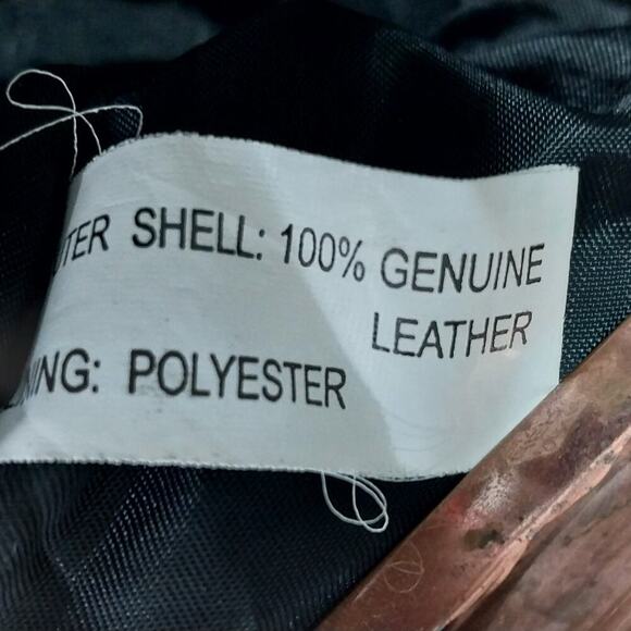 VINTAGE OSCAR PIEL! HOT BLACK GENUINE LEATHER, AMERICA BIKER/MOTO JACKET! SZ L - Picture 10 of 11